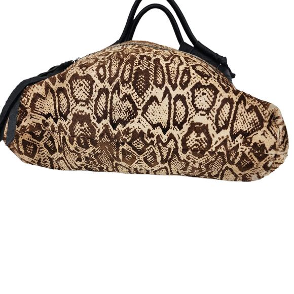 Foley + Corinna Snakeskin Print Lined Large Shoulder Bag Tote Bag Handbag Purse - Picture 2 of 5